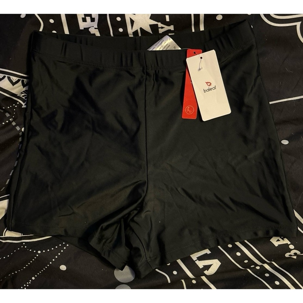 NEW Baleaf Women's‎ Black Lycra Spandex Active Compression Shorts, Small